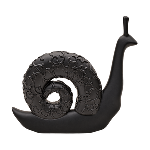 Black Snail Figurine, transparent background