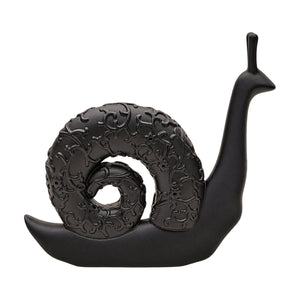Black Snail Figurine, white background