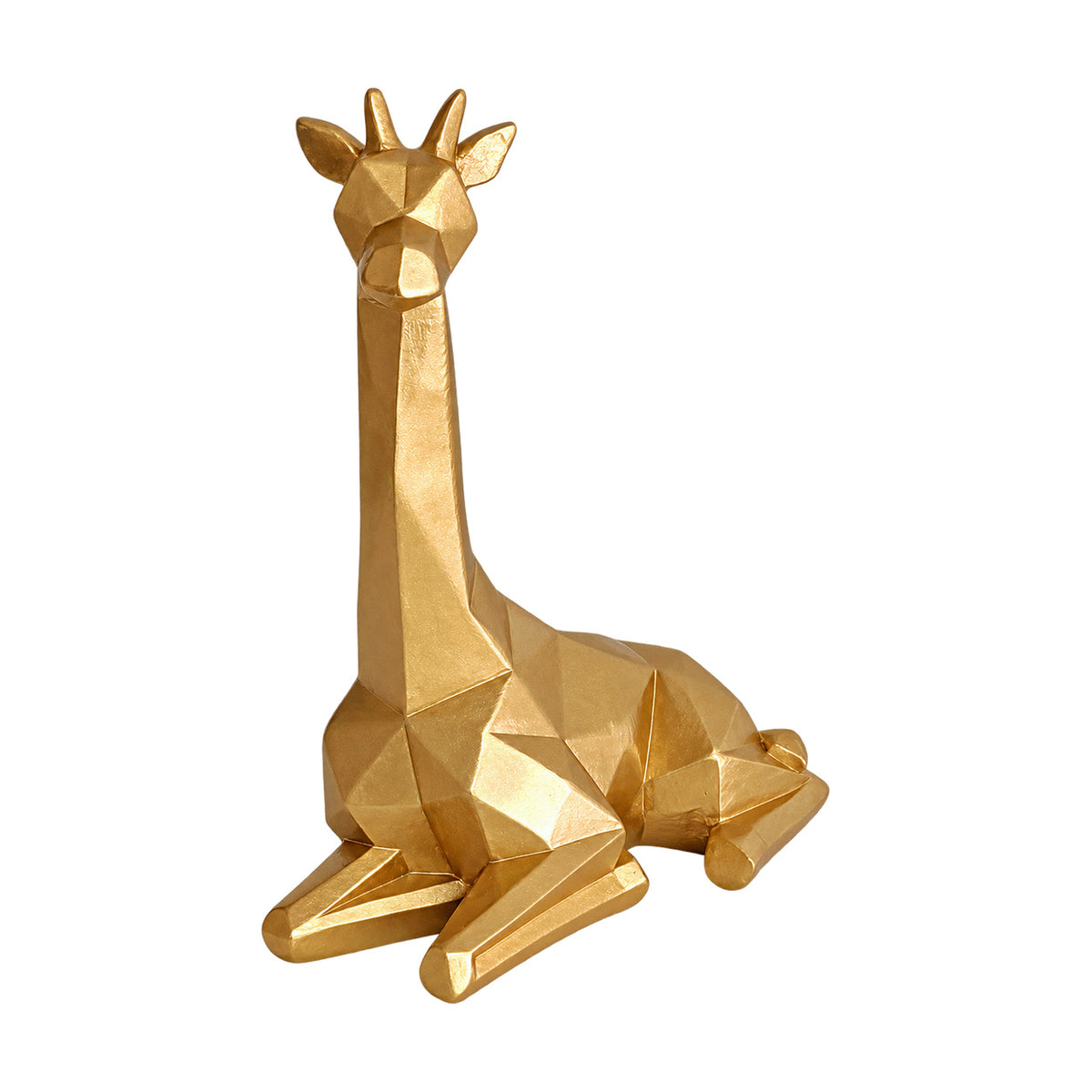 Gold Giraffe Figurine, white background