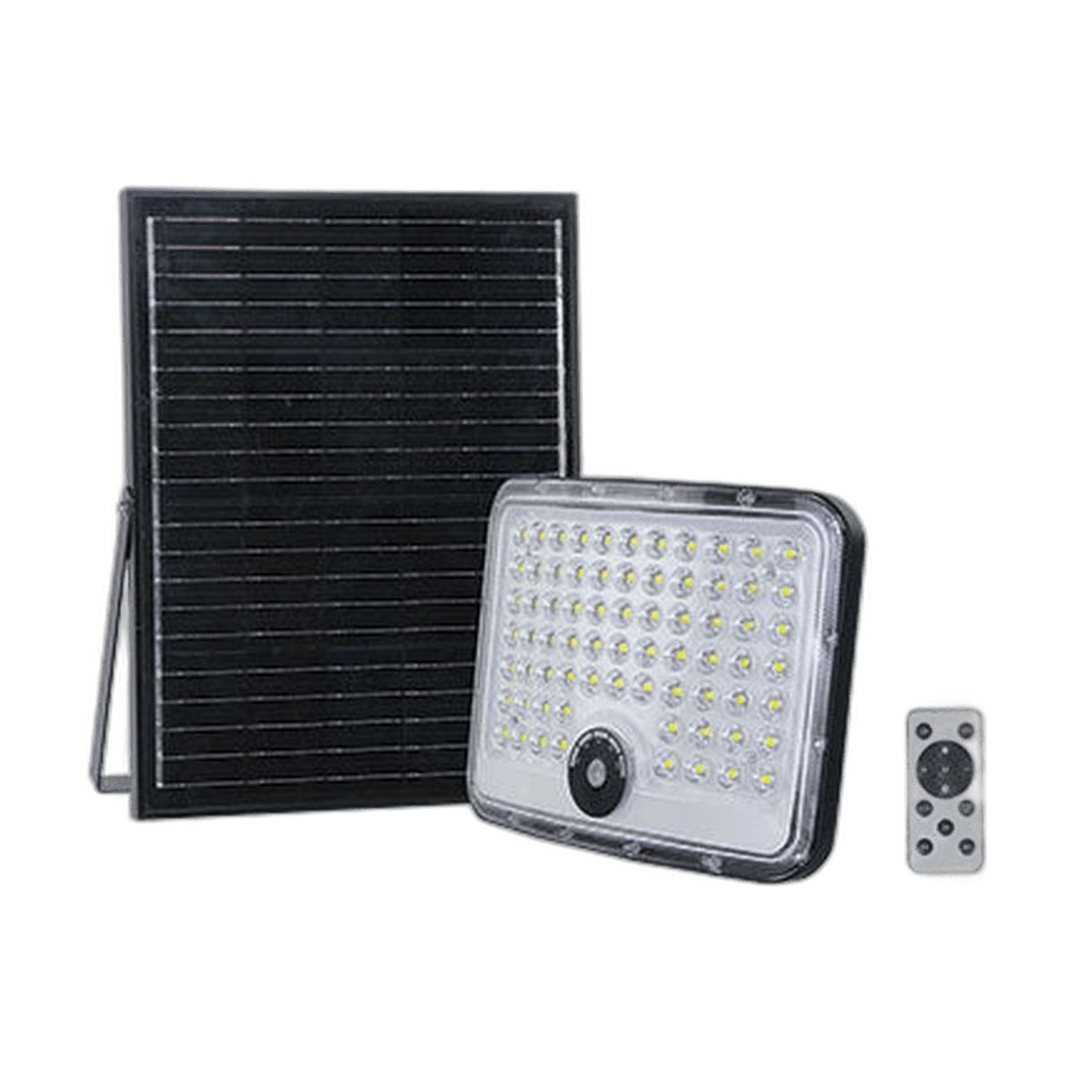 200W 3CCT LED Solar Floodlight Kit, 20W Panel, 3.2V/20Ah Battery with Remote — transparent background product image