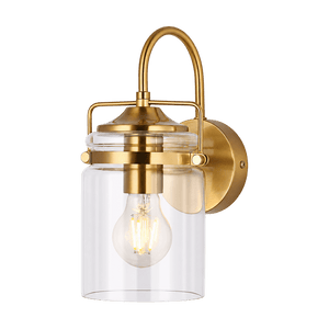 Portside Wall Light, Gold with Clear Glass – transparent background
