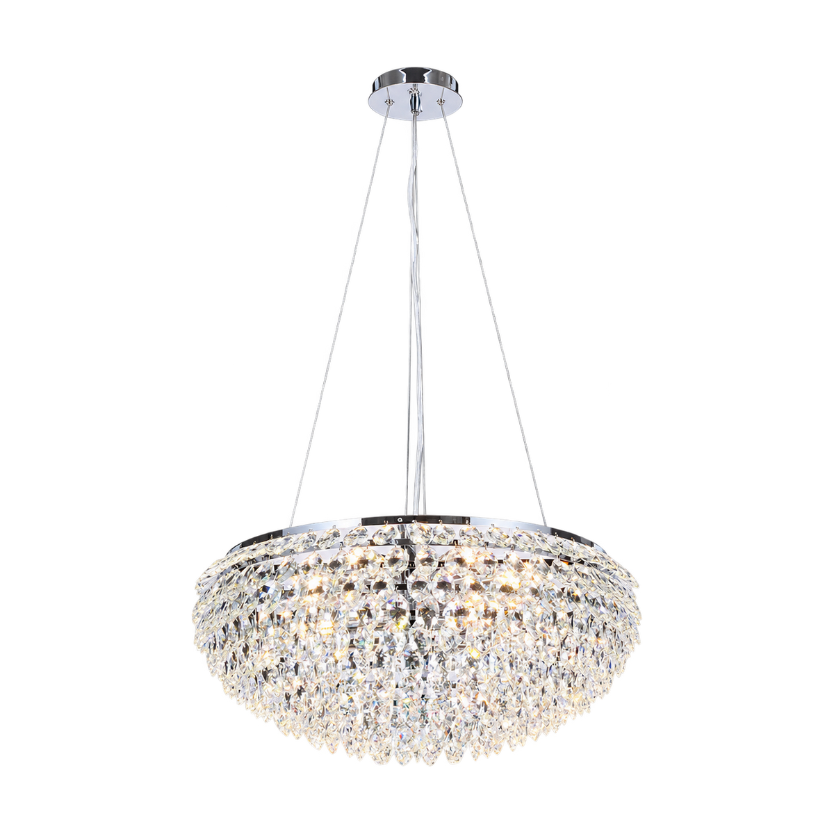 12-Light Legacy Crystal Chandelier, Chrome – transparent background