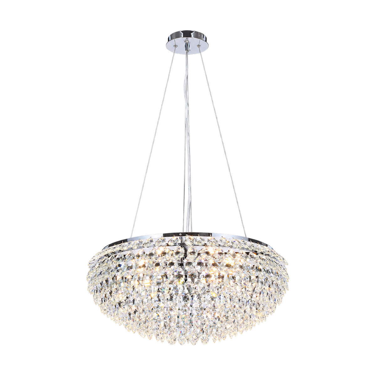 12-Light Legacy Crystal Chandelier, Chrome – white background