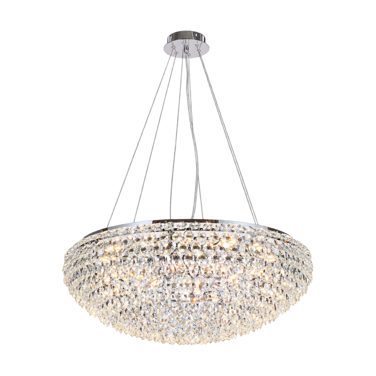 18-Light Legacy Crystal Chandelier, Chrome – transparent background