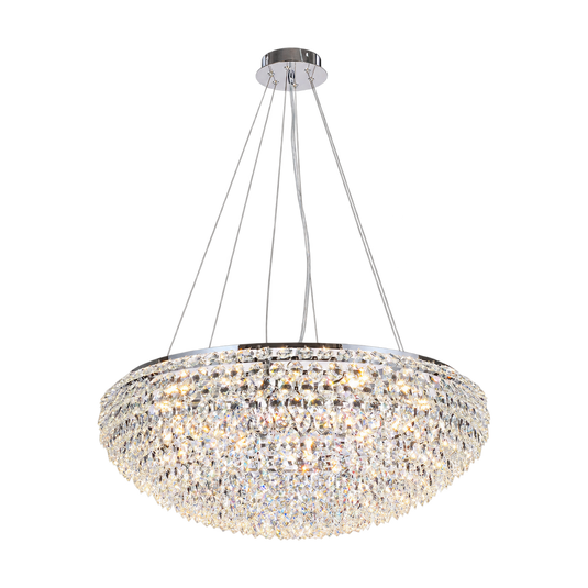 18-Light Legacy Crystal Chandelier, Chrome – transparent background