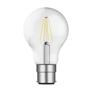 6.5W Clear A60 Filament LED Bulb, B22, 2700K, Dimmable product image on a white background