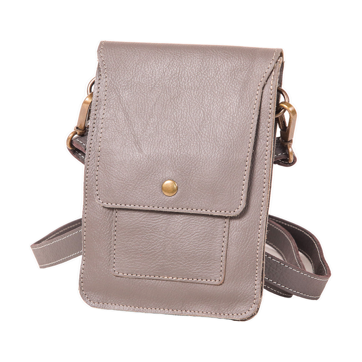 Dark Grey Buffalo Leather Mobile Case product image on a transparent background