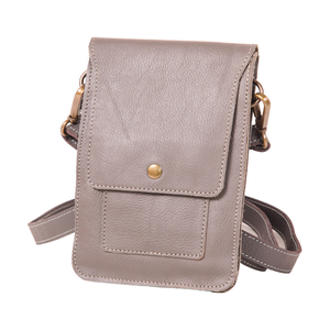 Dark Grey Buffalo Leather Mobile Case product image on a transparent background