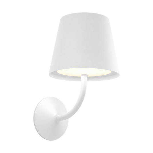 White Flute LED Wall Light - 7W, 4000K, IP65 — transparent background