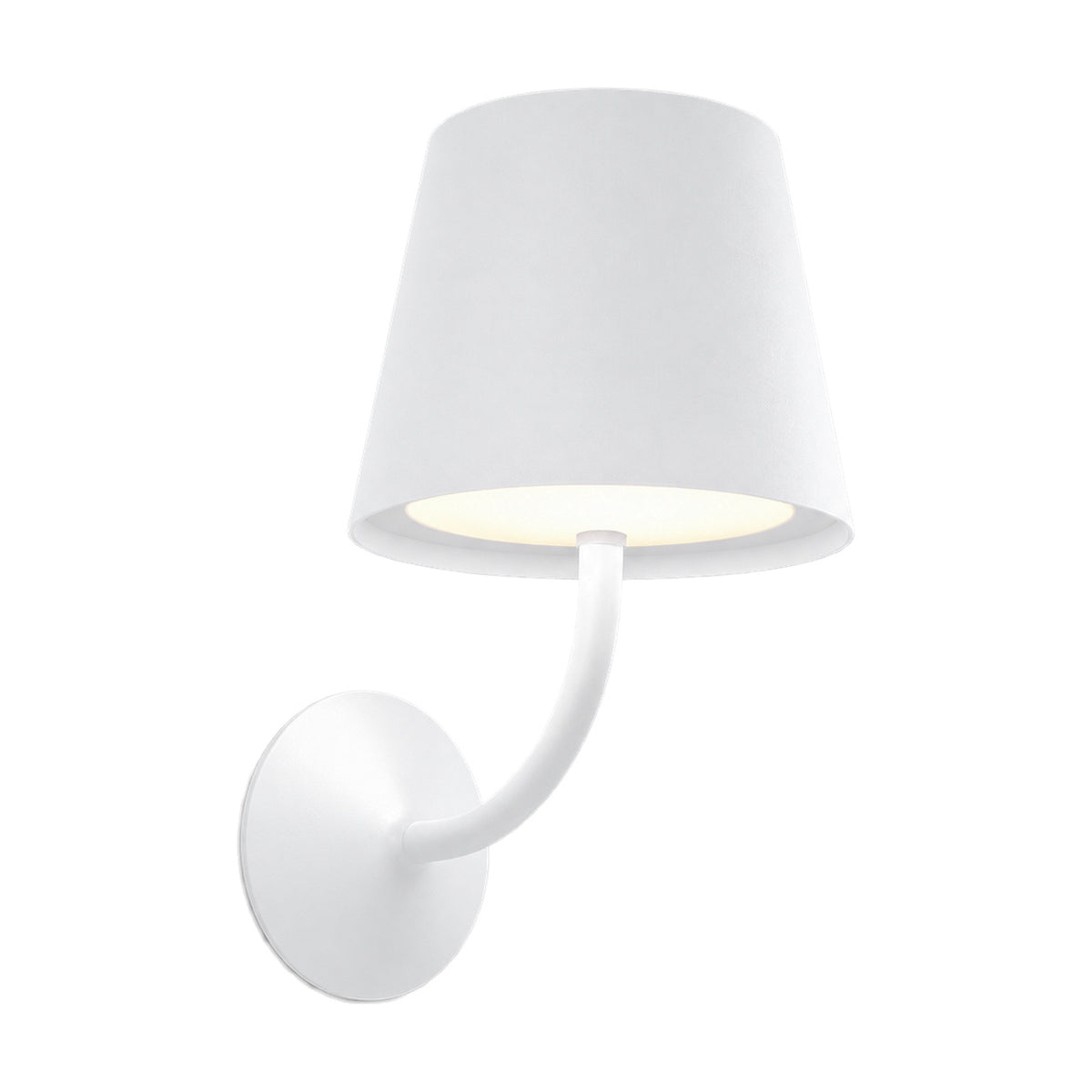 White Flute LED Wall Light - 7W, 4000K, IP65 — white background