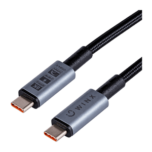 USB-C to USB-C Cable, 1m, 240W, Black — transparent background