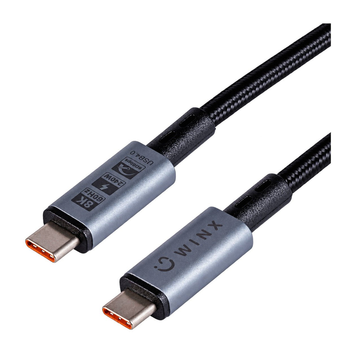 USB-C to USB-C Cable, 1m, 240W, Black — white background