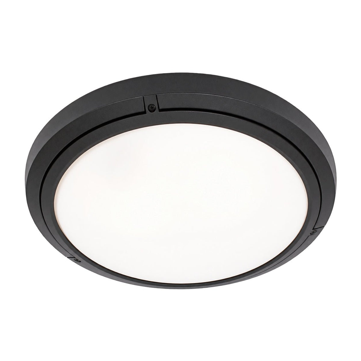 Black 2-Light Bulkhead with Frosted Glass, IP44, 400mm — white background