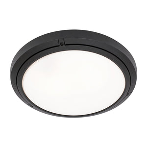 Black 2-Light Bulkhead with Frosted Glass, IP44, 400mm — white background