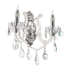 2-Light White Glass & Crystal Wall Light, E14 — transparent background