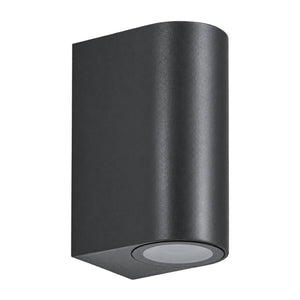 Black GU10 LED Up/Down Wall Light — white background