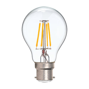 4W Clear A60 Filament LED Bulb, B22, 4000K, white background, 1254 × 1254