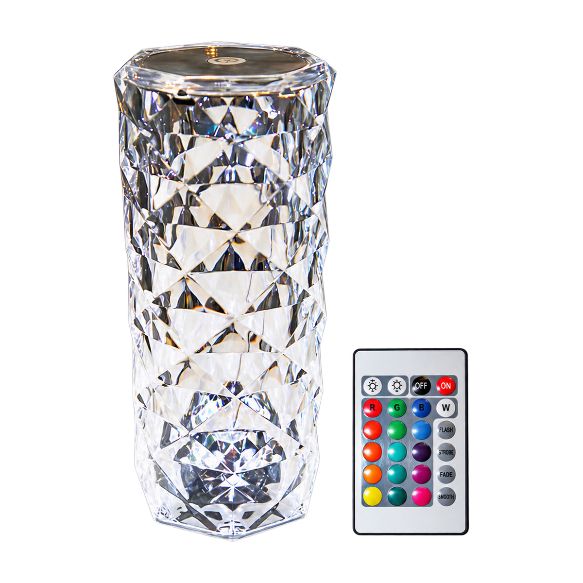 LED SMD Acrylic Colour Changing Rechargeable Table Lamp, transparent background, 1254 × 1254