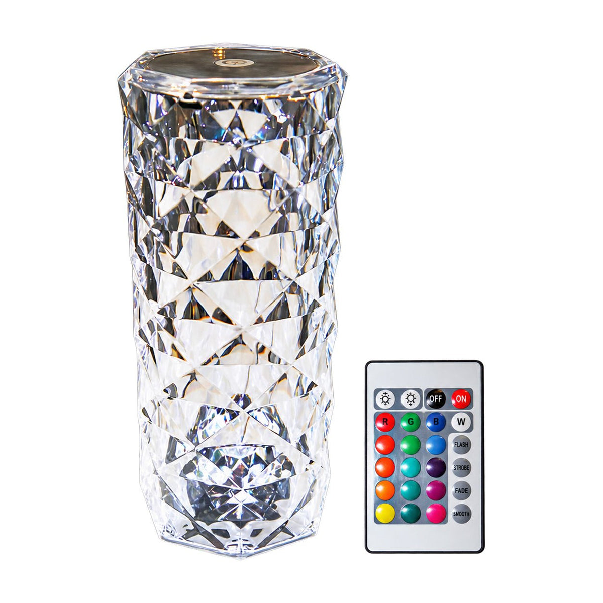 LED SMD Acrylic Colour Changing Rechargeable Table Lamp, white background, 1254 × 1254