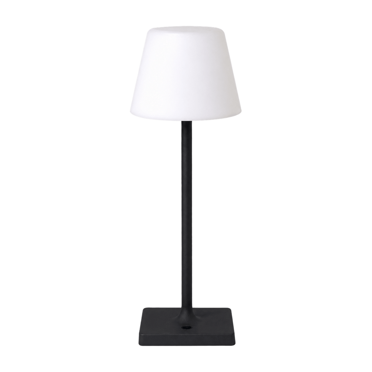 Black Lolly rechargeable table lamp, 2W LED, 3000K, transparent background, 1254 x 1254 product image
