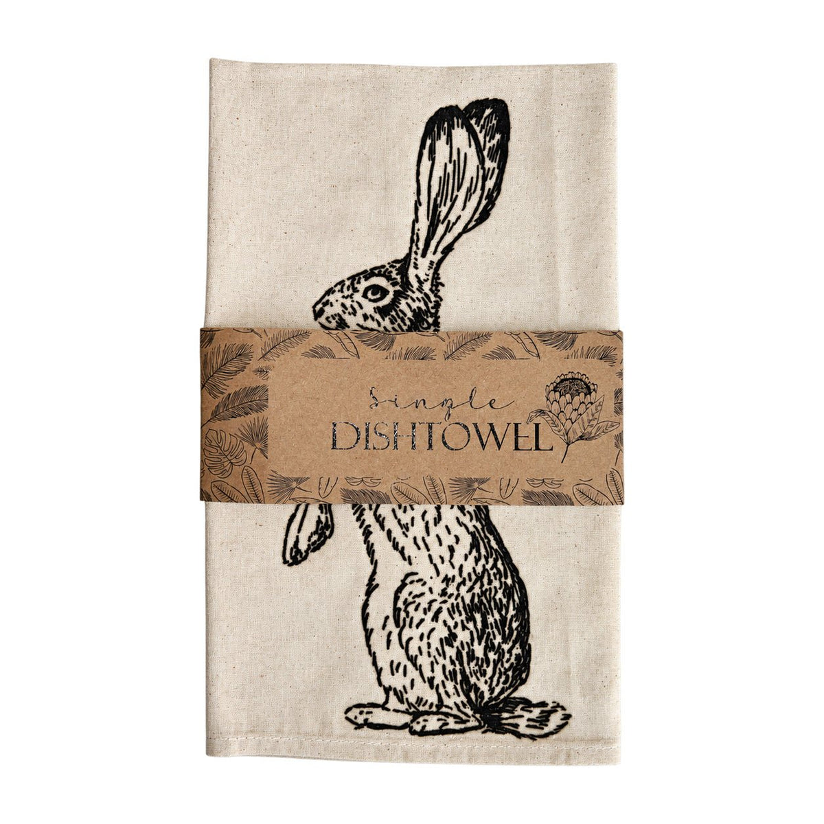 Printed Material Dish Towel - Rabbit, white background, 1254 × 1254