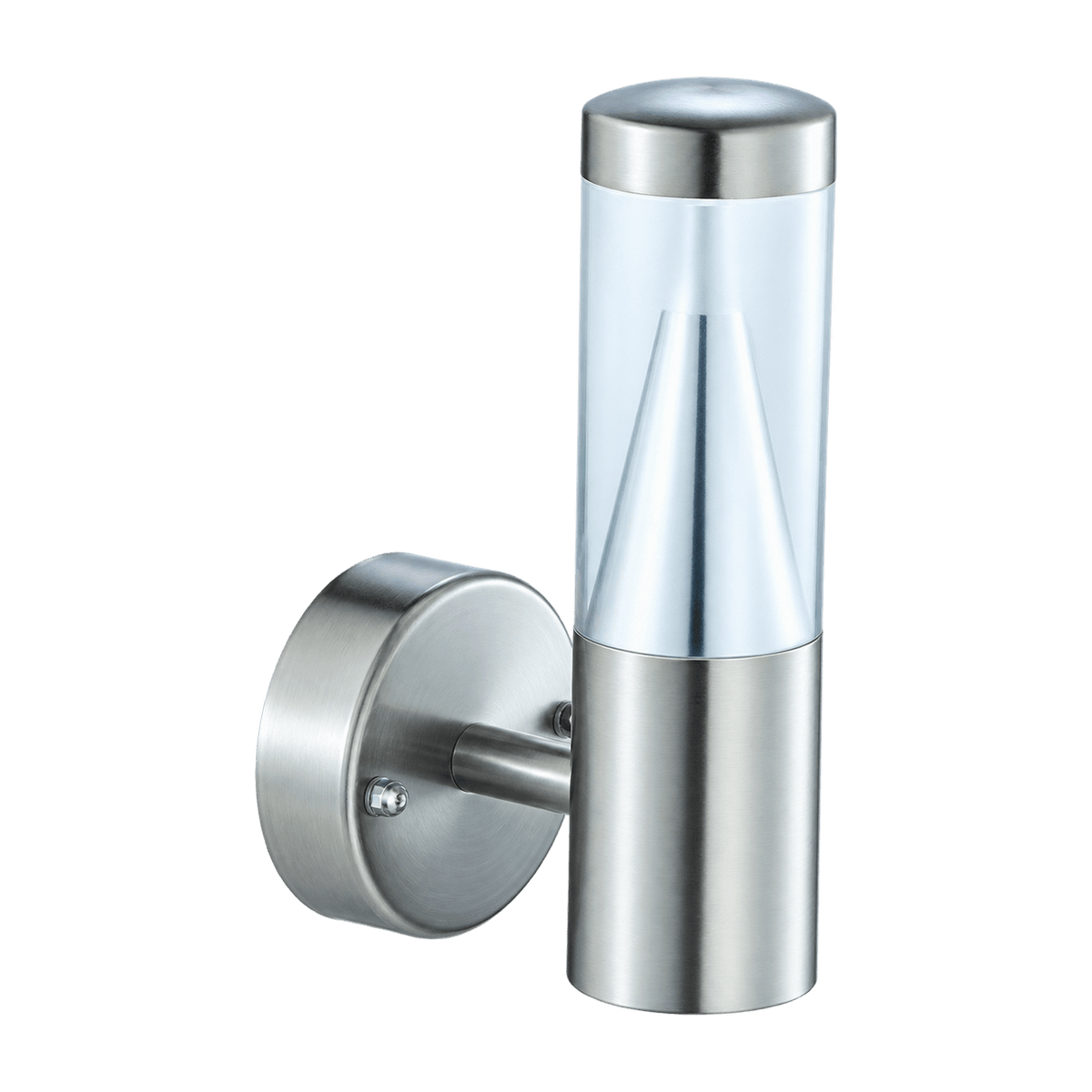 Stainless steel LED wall light, Cool White, 1.92W, IP44, transparent background, 1254 x 1254 product image