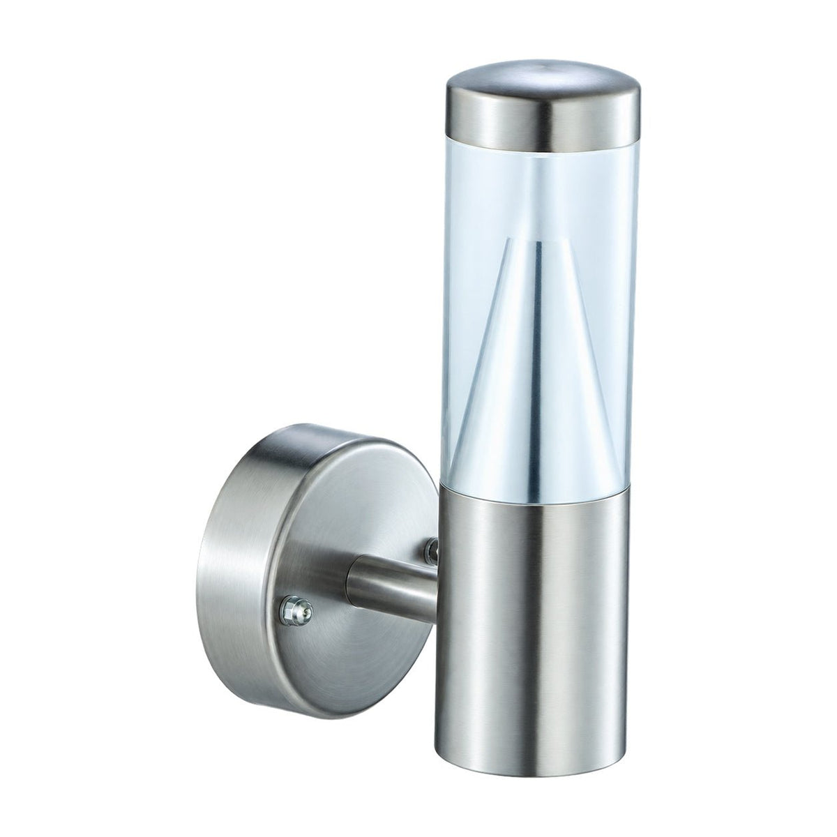 Stainless steel LED wall light, Cool White, 1.92W, IP44, white background, 1254 x 1254 product image
