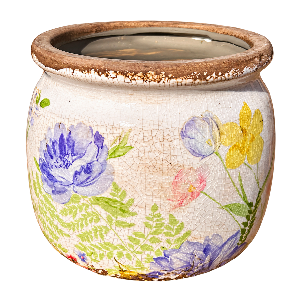 Ceramic Pot - Wild Flower Garden — transparent background