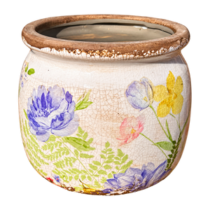 Ceramic Pot - Wild Flower Garden — transparent background