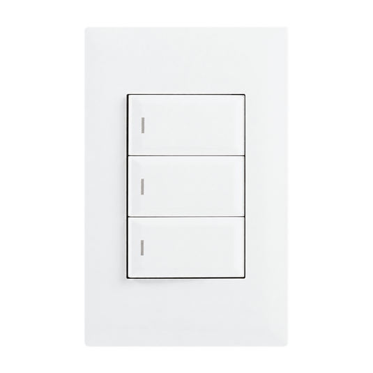 3 Lever 2-Way Switch - White, 4 x 2, transparent background, 1254 × 1254