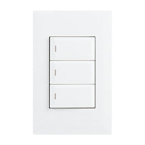 3 Lever 1-Way Switch - White, 4 x 2, white background, 1254 × 1254