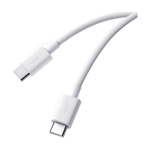 Xiaomi 3A Braided USB Type-C to USB Type-C Cable 1M - White with transparent background