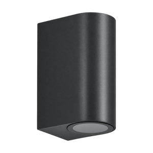Black GU10 LED Up/Down Wall Light with transparent background