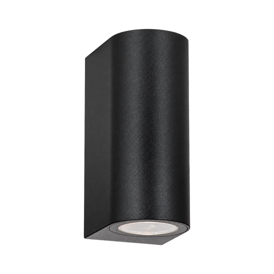 Matt Black Up & Down GU10 Wall Light, IP54 — transparent background, 1254 × 1254