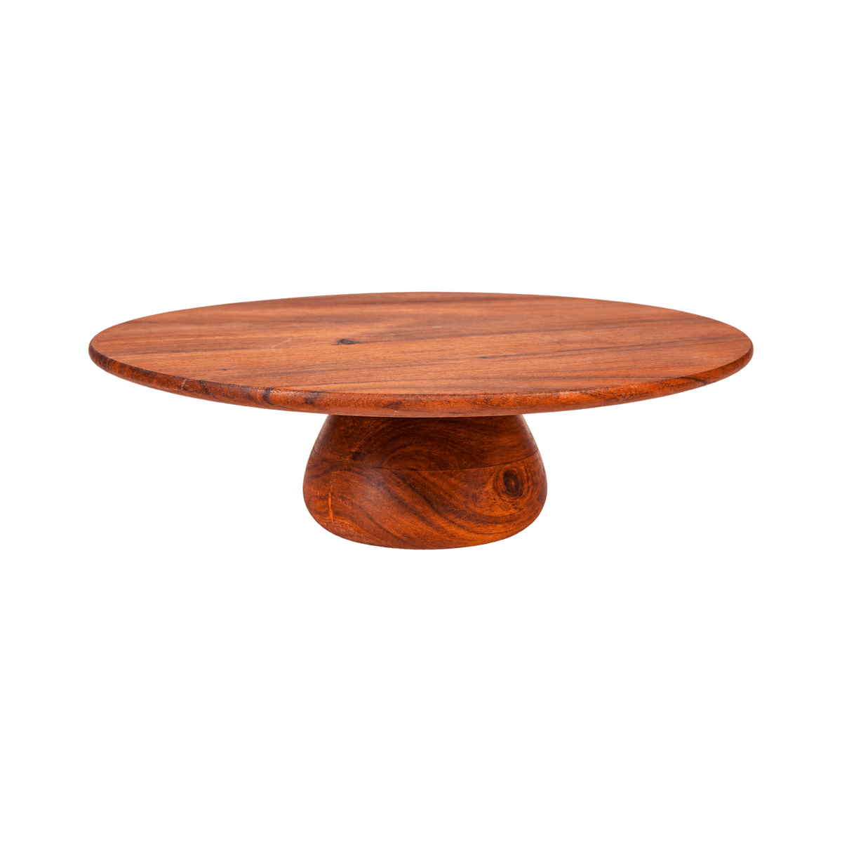 Wooden cake stand 35cm × 35cm × 10cm — transparent background, 1254 × 1254