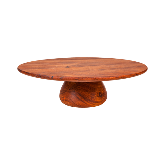 Wooden cake stand 35cm × 35cm × 10cm — transparent background, 1254 × 1254