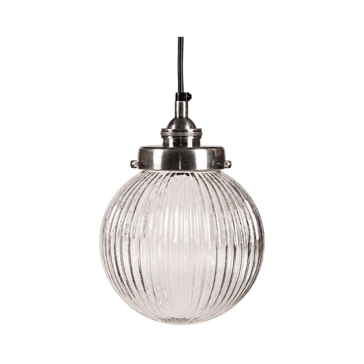 Antique Silver Spiral Glass Pendant Light — white background, 1254 × 1254