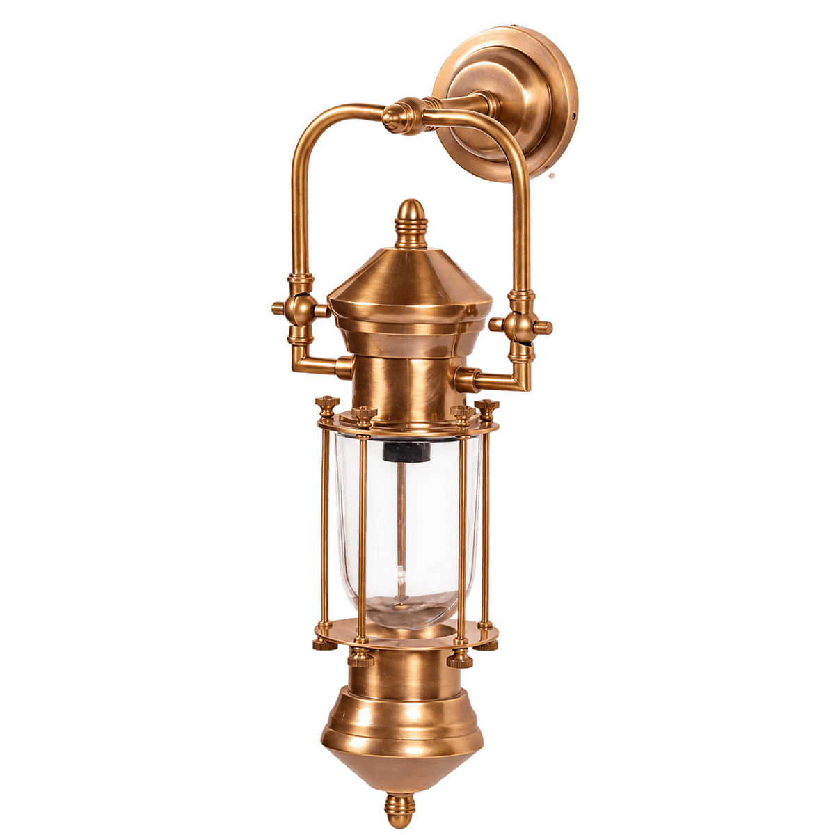 Lisbon Outdoor Wall Light - Antique Brass & Copper on a transparent background