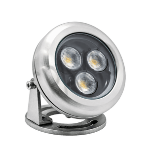 Wave 6W Submersible LED Light - Stainless Steel on a transparent background