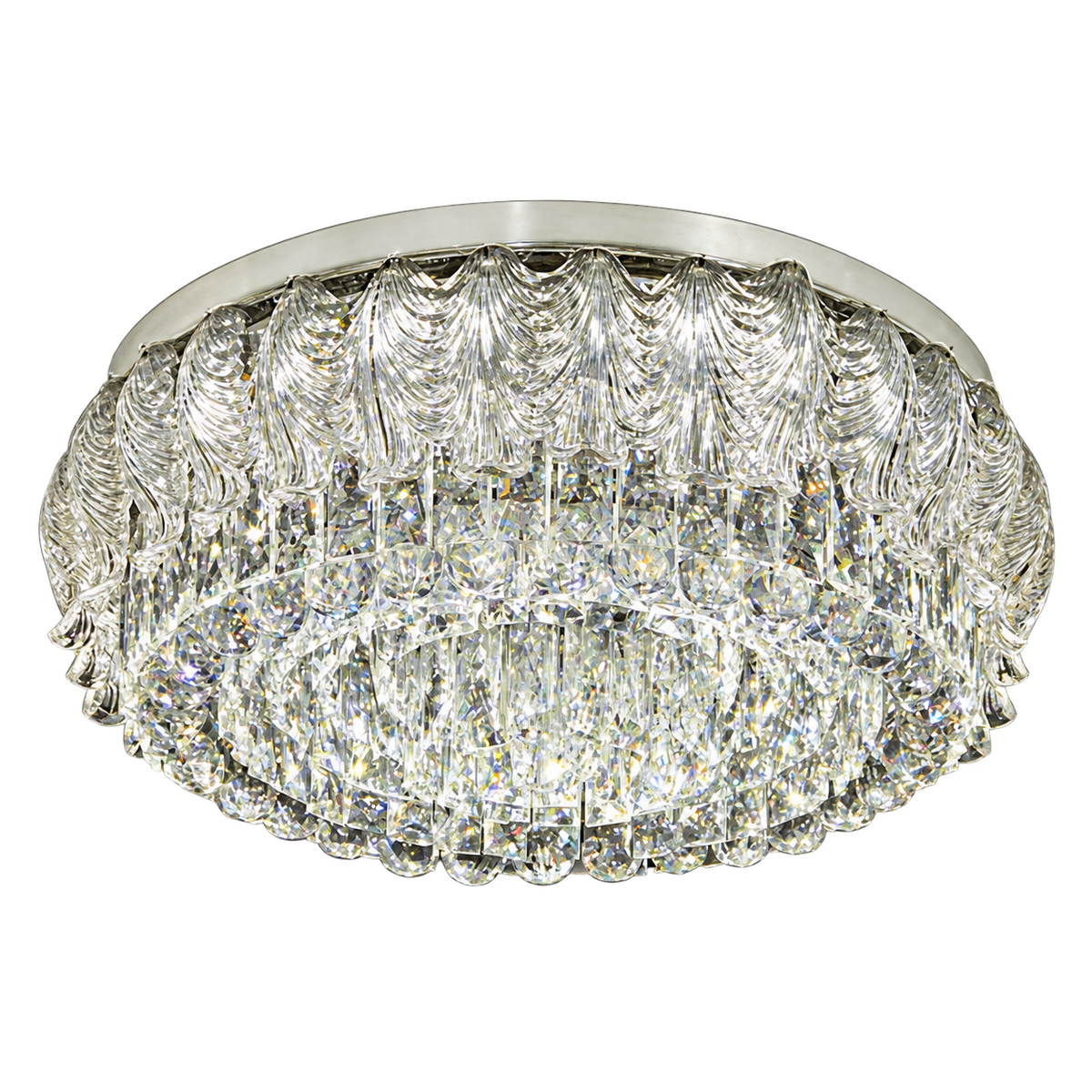 Medium Luxury Round K9 Crystal SMD LED Ceiling Fitting, 42W product image on a transparent background