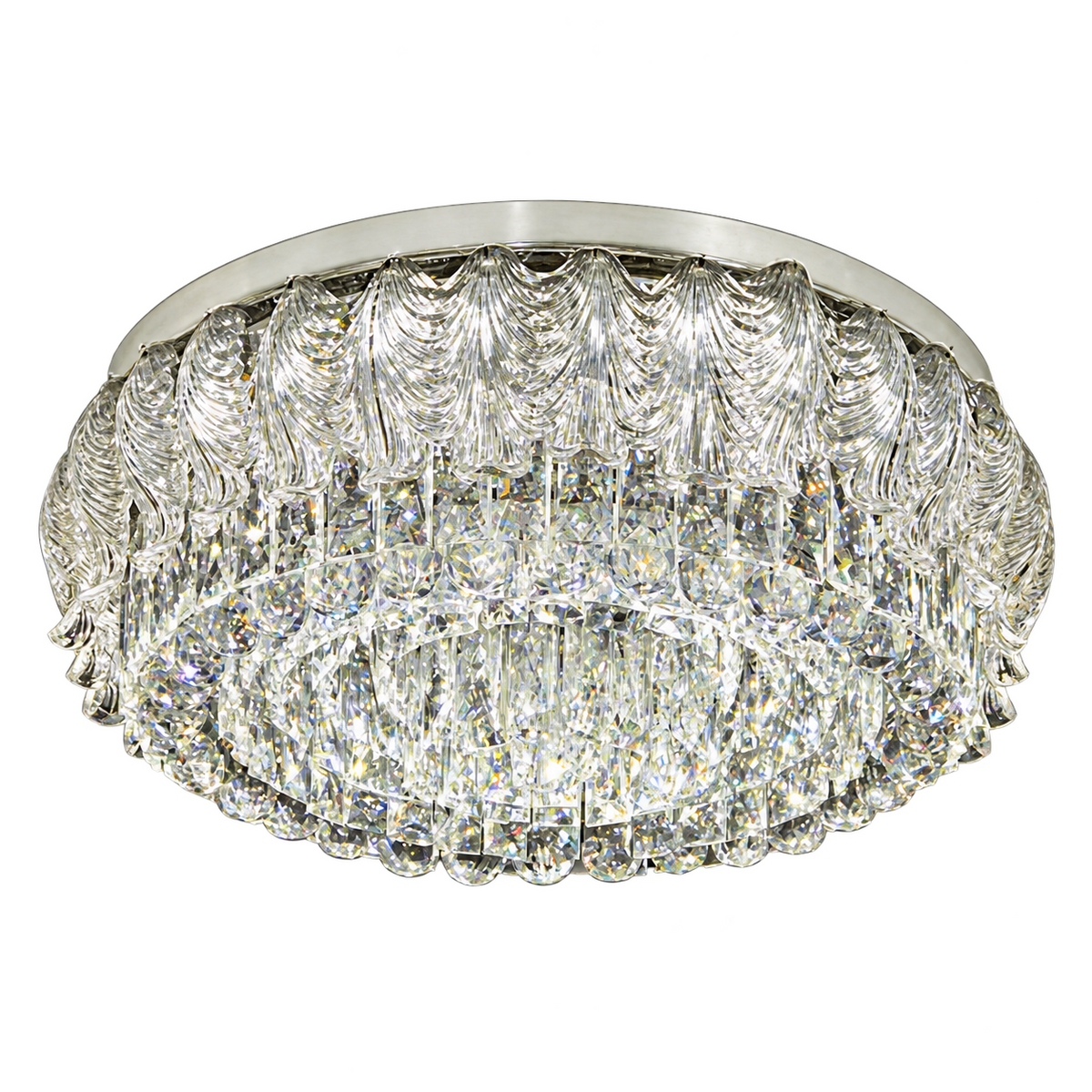 Medium Luxury Round K9 Crystal SMD LED Ceiling Fitting, 42W product image on a white background