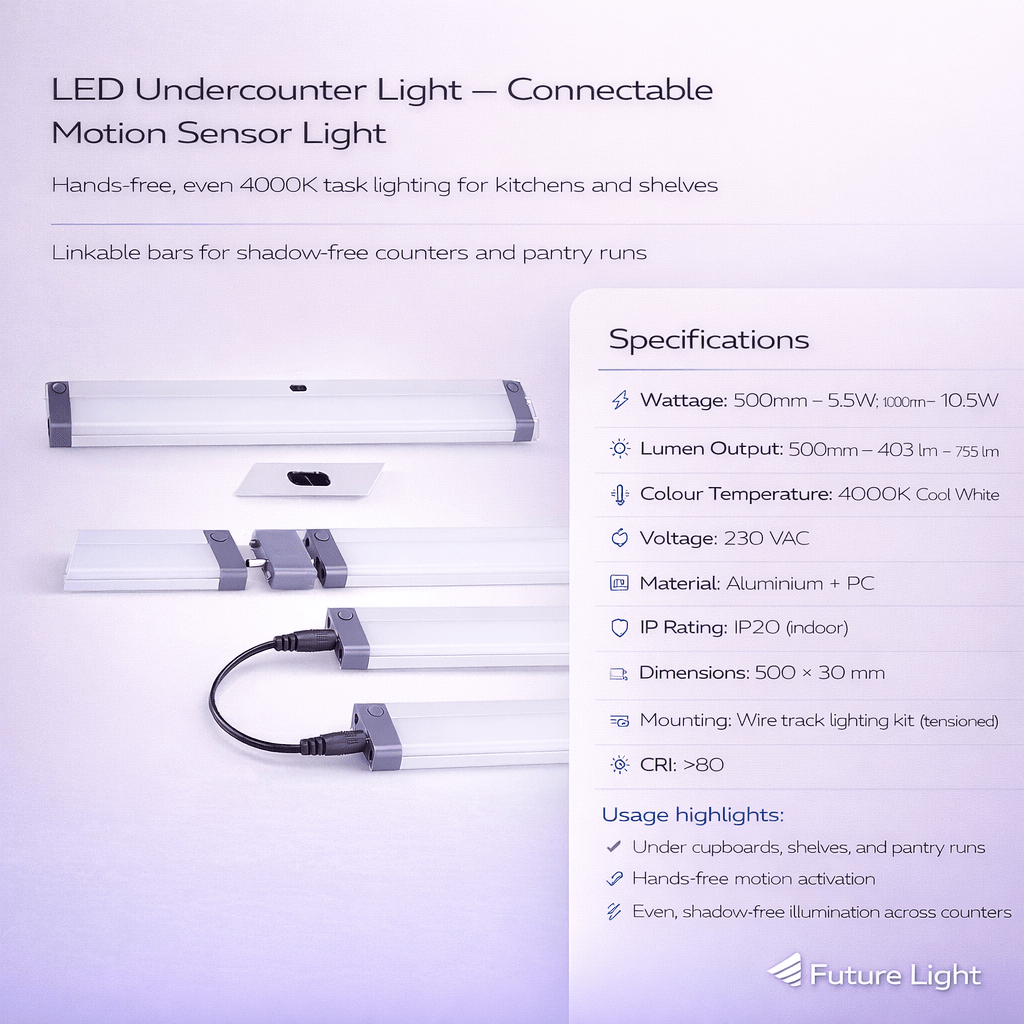 LED Undercounter Light - Connectable Motion Sensor Light