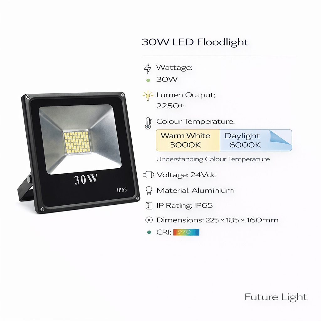 LED Flood Light - 30W 24Vdc