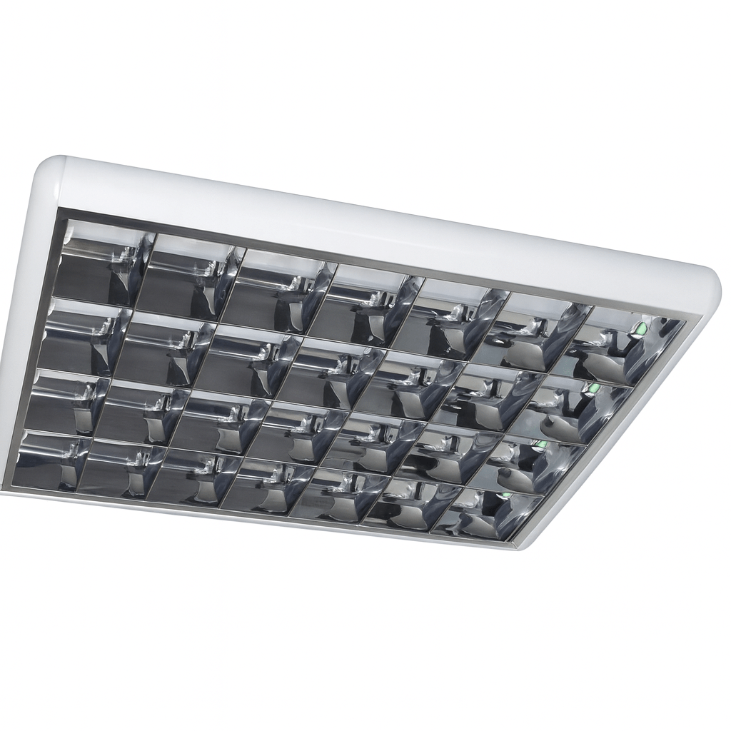 Louvred Tube Ceiling Fitting - 3 x T8 2 Foot (600mm)