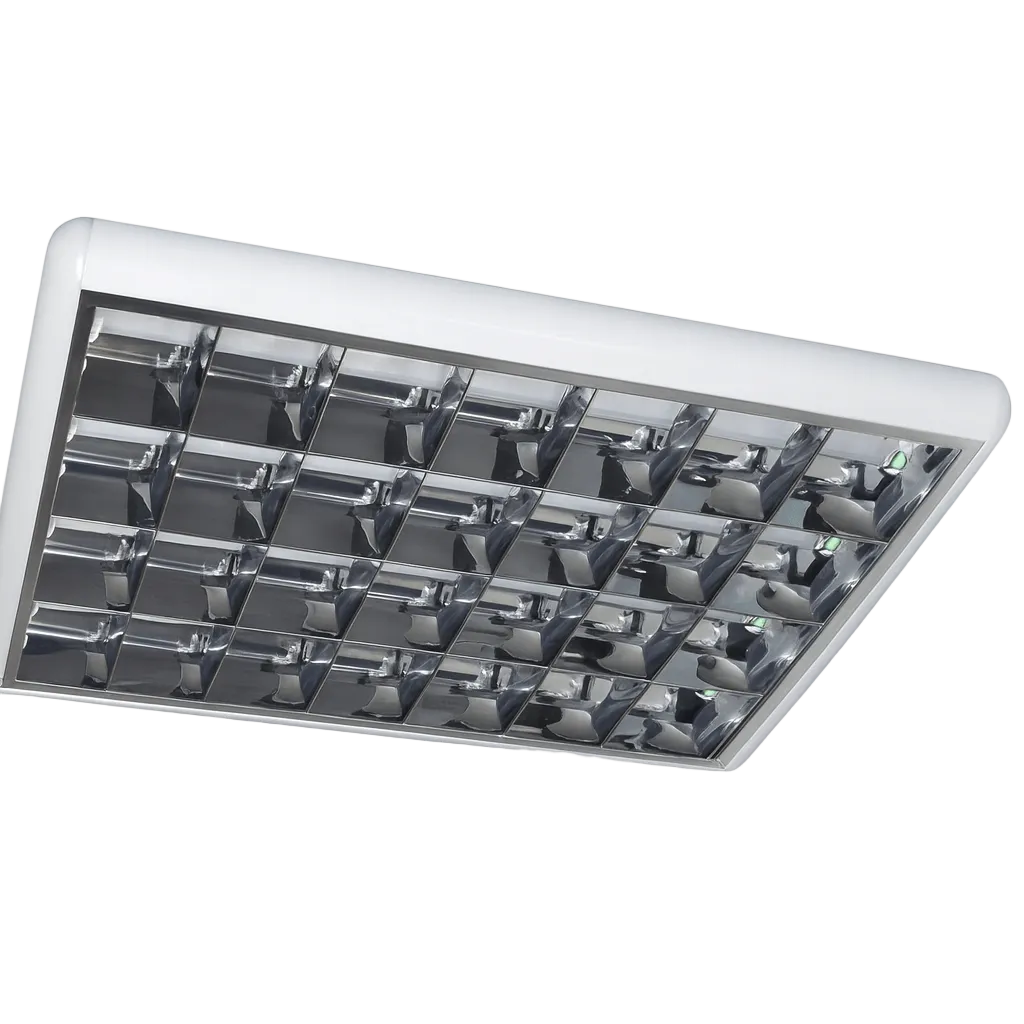 Louvred Tube Ceiling Fitting - 3 x T8 2 Foot (600mm)