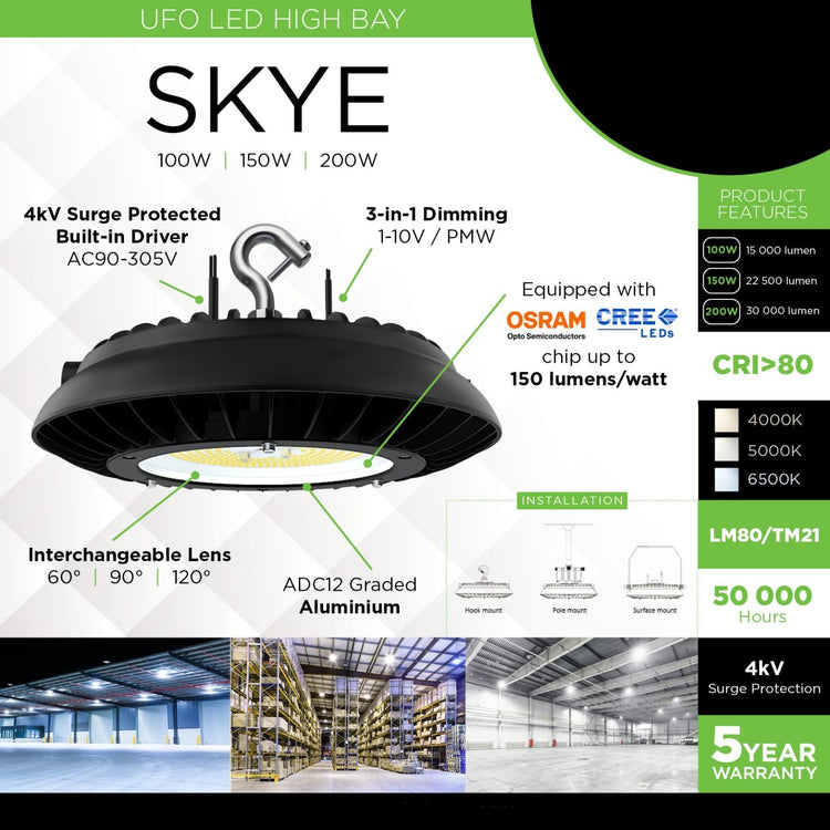 Skye Dimmable LED High Bay (IP65) - Future Light - LED Lights South Africa