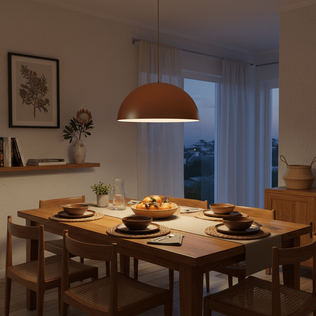 Copper Pendant Light Dome-Shaped