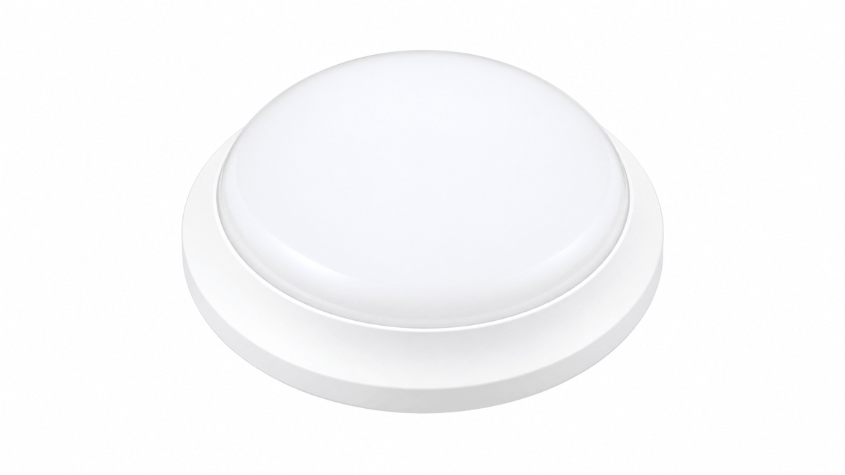 17W round white LED bulkhead light on white background
