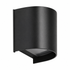 Black wall-mounted outdoor light fixture on a white background