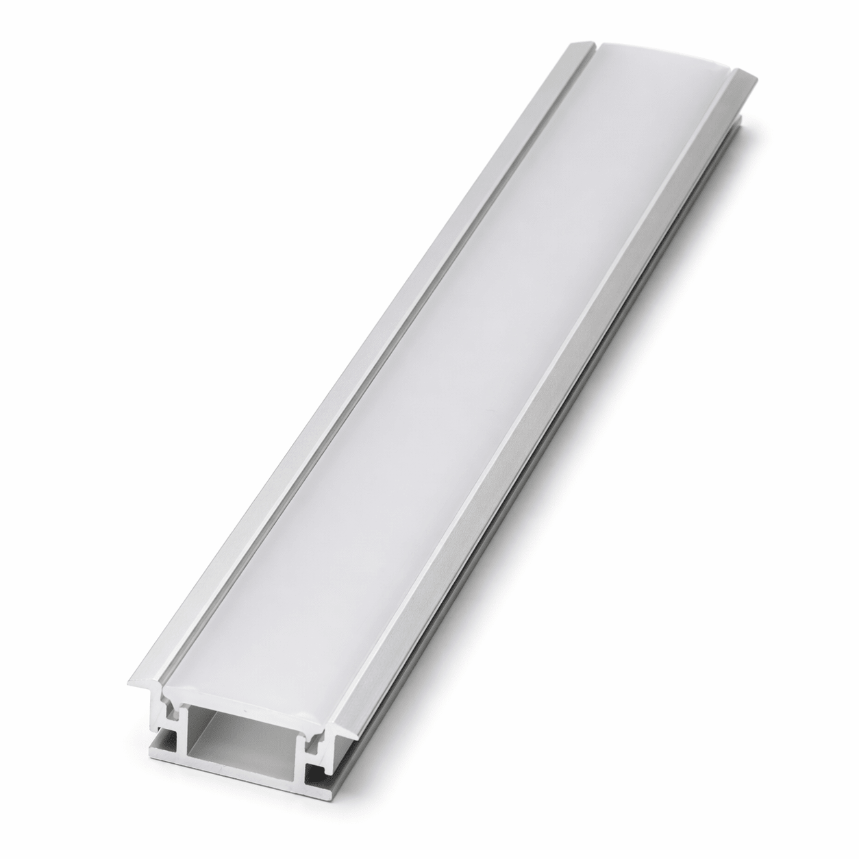 LED Extrusion With Frosted Cover - Recessed Floor Profile (3m)